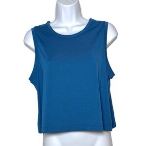 Athleta Blue Sleeveless Crop Tank Top Size Small Athletic Shirt